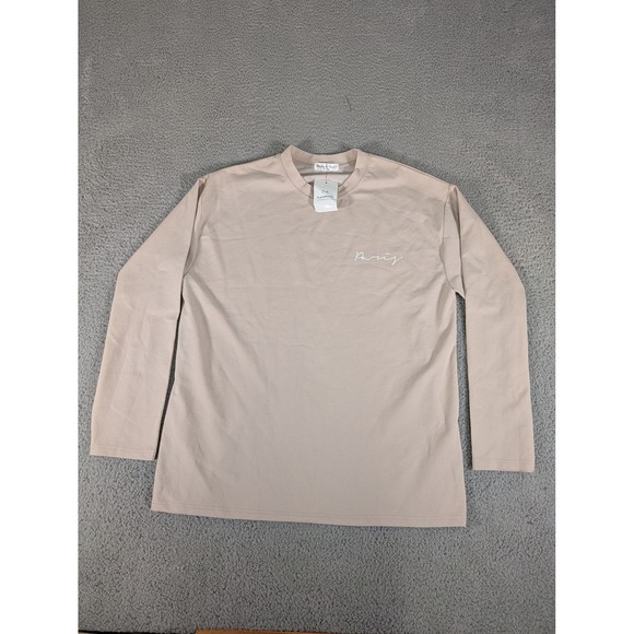ReBorn & Audi Shirt‎ Mens Free Beige Long Sleeve Paris Graphic Korean Streetwear - Picture 1 of 8